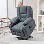 Homcom Oversized Riser And Recliner Chair, Fabric Upholstered Lift Chair With Remote Control, Side Pockets, Cup Holder, Grey