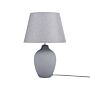 Table Lamp Grey Ceramic 52 Cm Empire Shade Bedside Lighting