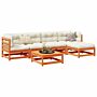 Vidaxl 6 Piece Garden Sofa Set Wax Brown Solid Wood Pine