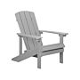 Garden Chair Light Grey Plastic Wood Weather Resistant