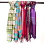 Lrg Indian Boho Scarves - 28x72cm - Random Purples