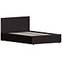 Lisbon Small Double Ottoman Faux Leather Bed, Brown