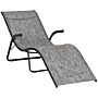 Outsunny Folding Chaise Lounge Chair, Reclining Garden Sun Lounger For Beach, Poolside And Patio, Grey