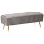 Bench Grey Velvet Upholstered Gold Metal Legs 118 X 40 Cm