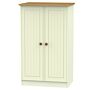 Warwick Double Plain Midi Wardrobe In Cream Ash & Modern Oak