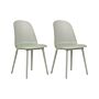 Set Of 2 Dining Chairs Light Green Synthetic Padded Seat Kitchen Seats