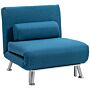 Homcom Single Linen-look Sleeper Chair - Blue