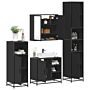 Vidaxl 4 Piece Bathroom Furniture Set Black Engineered Wood