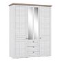 Iloppa 3 Door Wardrobe In Snowy Oak/oak Nelson