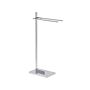 Towel Stand Glossy Silver Steel 2 Rails Bathroom Accessories Standing Towel Rack