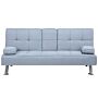 Sofa Bed Light Grey 3 Seater Drop Down Table Click Clack