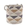 Cotton Basket Laundry Bin Beige Triangle Pattern