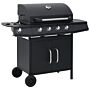 Vidaxl Gas Barbecue Grill 4+1 Cooking Zone Black Steel