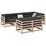 Vidaxl 7 Piece Garden Sofa Set Solid Wood Pine