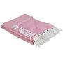 Blanket Pink Cotton 130 X 160 Cm Bed Throw Boho Coastal