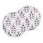 Set Of 2 Garden Cushions Beige Polyester ⌀ 40 Cm Round Leaf Pattern Motif Modern Design Throw Scatter Pillow