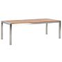 Garden Dining Table Light Eucalyptus Wood Top 220 X 100 Cm 8 Seater Steel Frame