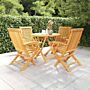 Vidaxl 5 Piece Garden Dining Set Solid Teak Wood