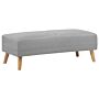 Ottoman Grey Fabric Upholstered Rectangular Solid Wood Legs