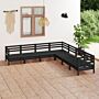 Vidaxl 7 Piece Garden Lounge Set Solid Wood Pine Black