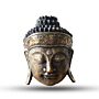 Home Decoration Buddha Head - 25cm - Gold Shine Finish