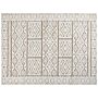 Area Rug Off-white And Beige Polyester 300 X 400 Cm Abstract Pattern Motif