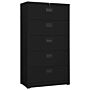 Vidaxl Filing Cabinet Black 90x46x164 Cm Steel