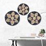 Set Of Three Seagrass Bowls Wall Art - Black