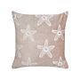 Scatter Cushion Pink Velvet 45 X 45 Cm Marine Starfish Motif Square Polyester Filling