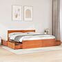 Vidaxl Bed Frame Without Mattress Wax Brown 200x200 Cm Solid Wood Pine