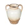 Decorative Vase Beige Terracotta Crackle Effect Painted Vintage Look Jug Shape