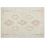 Rug Beige Cotton 160 X 230 Cm Geometric Pattern Hand Tufted Flatweave