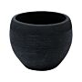 Plant Pot Black 38x38x30 Cm Fibre Clay Round Weather Resistant