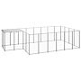 Vidaxl Dog Kennel Silver 8.47 M² Steel