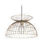 Pendant Lamp Brass Metal Iron Round Shade Openwork Cage Ceiling Light Novelty