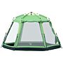 Outsunny 6 Person Pop Up Camping Tent, 2-tier Design Backpacking Tent With 4 Windows 2 Doors Portable Carry Bag For Fishing Hiking, Green