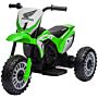 Homcom 6v Kids Motorbike, 3 Wheels Kids Electric Bike With Horn, Startup Sound For Ages 18-36 Months - Green