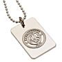 Manchester City Fc Silver Plated Dog Tag & Chain