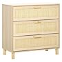 Homcom 3 Drawer Storage Unit Cupboard Wooden Freestanding Storage Cabinets