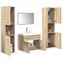 Vidaxl 5 Piece Bathroom Furniture Set Sonoma Oak Engineered Wood