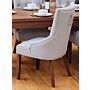 Walnut Accent Narrow Back Upholstered Dining Chair - Grey (pack Of Two)