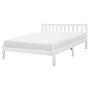 Double Bed Frame White Pine Wood 160 X 200 Cm King Size Slatted