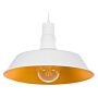 1 Light White Ceiling Pendant Lamp Round Shade Aluminium