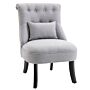 Homcom Fabric Single Sofa Dining Chair Tub Chair Upholstered W/ Pillow Solid Wood Leg Home Living Room Furniture Grey