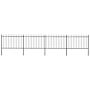 Vidaxl Garden Fence With Spear Top Steel 6.8x1.2 M Black