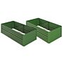 Outsunny Set Of 2 Raised Beds, Galvanised Steel Outdoor Planters With Multi-reinforced Rods For Vegetables, Plants, Flowers And Herbs, 180 X 90 X 59 Cm, Green