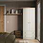 Warwick Double 2 Drawer Wardrobe In Cream Ash & Modern Oak