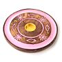 Decorative Round Painted Flower Wooden Incense Burner Ash Catcher