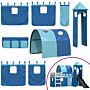 Vidaxl Bunk Bed With Slide And Curtains Blue 90x190 Cm