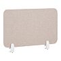 Desk Screen Beige Pet Board Fabric Cover 80 X 40 Cm Acoustic Screen Modular Mounting Clamps